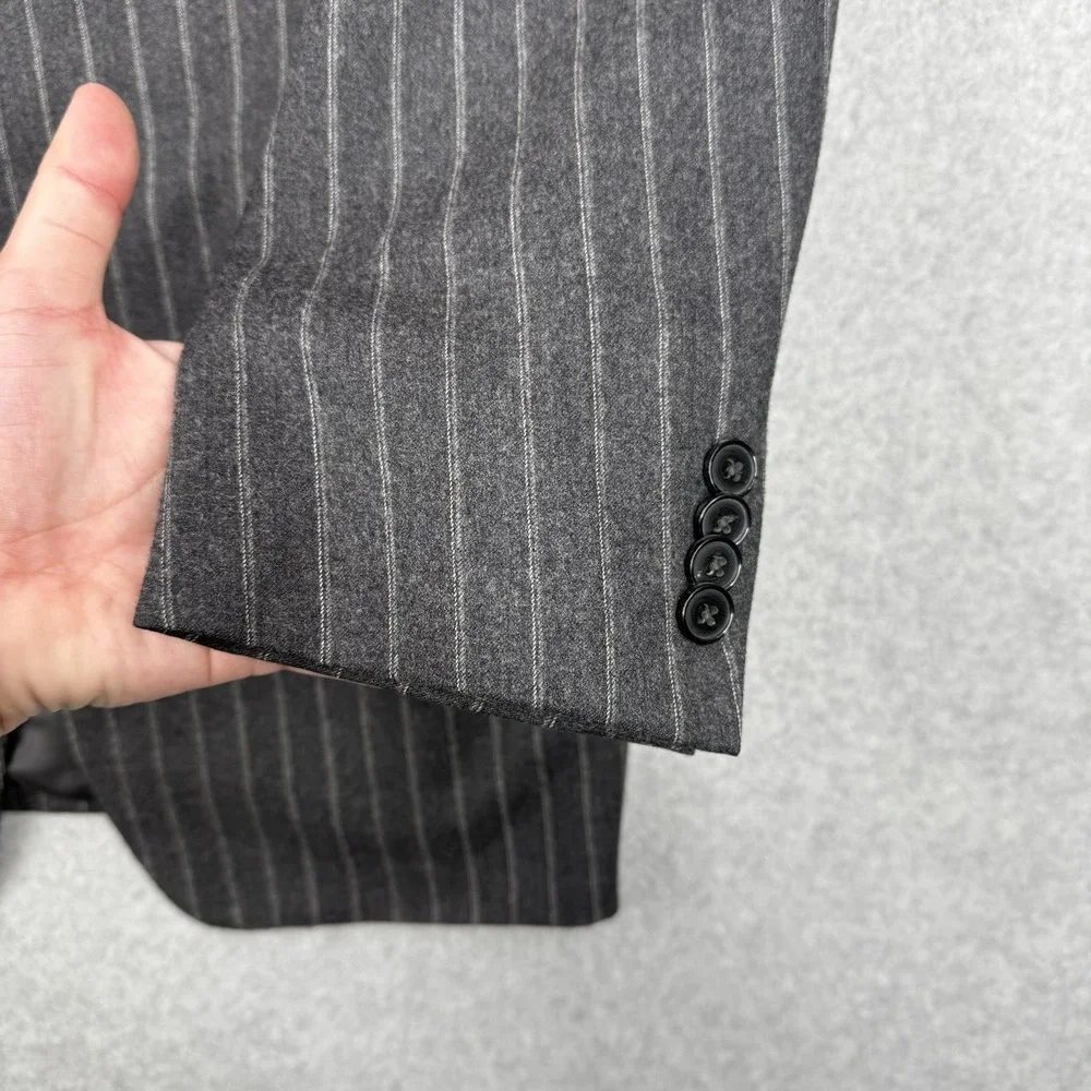 Ermenegildo Zegna Blazer Mens 54R Gray Striped Neiman Marcus Wool Sports‎ Coat